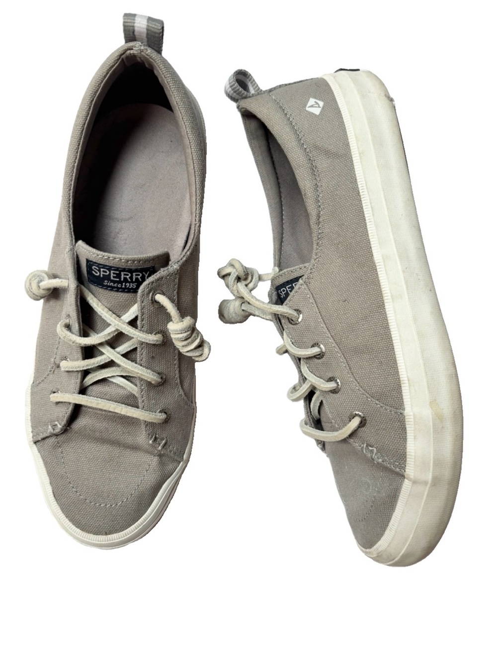 Sperry Light Gray Canvas Low-Top Sneakers